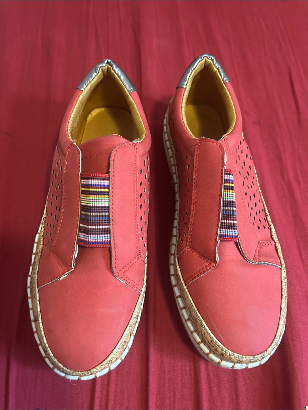 Women’s Coral Slip-On Perforated Leather Sneakers